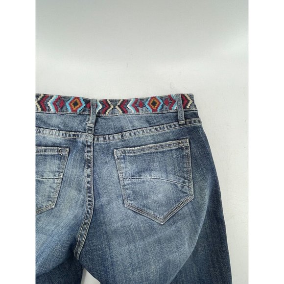 Vigoss Audrey Driftwood Embroidered Designer Low Rise Denim Jeans Size 26 - Picture 5 of 14